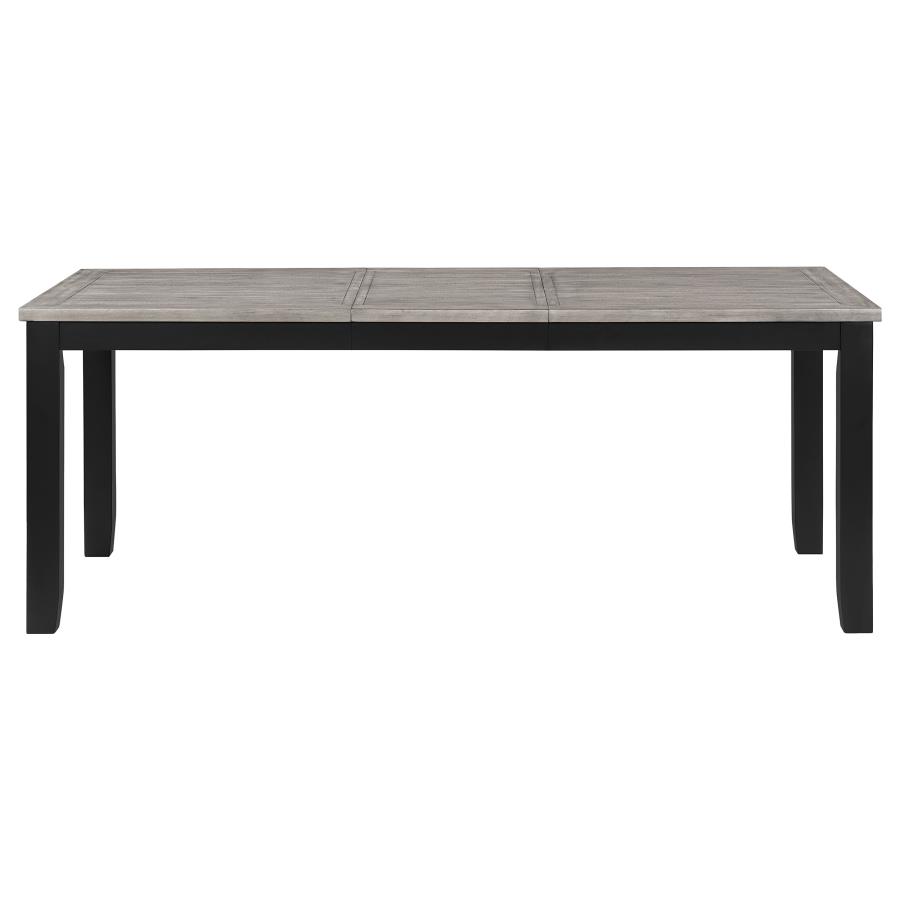 Elodie Rectangular 78-inch Extension Leaf Dining Table Black view 3