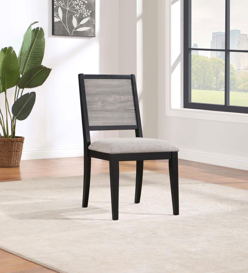 Elodie Wood Dining Side Chair Grey and Black (Set of 2) view 2