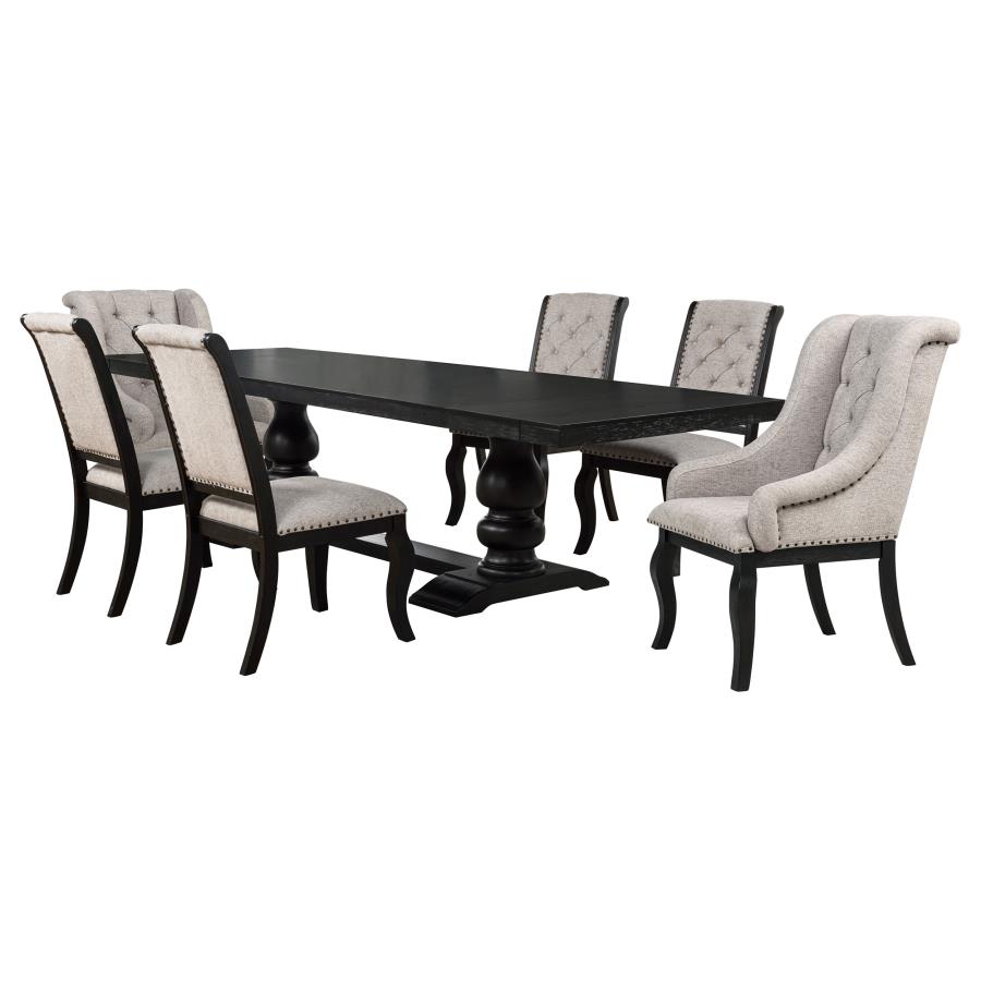 Phelps 7-piece Rectangular Dining Table Set Distressed Noir view 2
