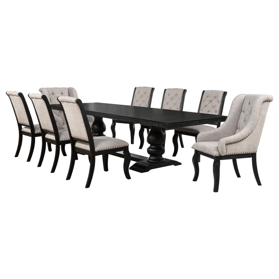 Phelps 9-piece Rectangular Dining Table Set Distressed Noir view 2