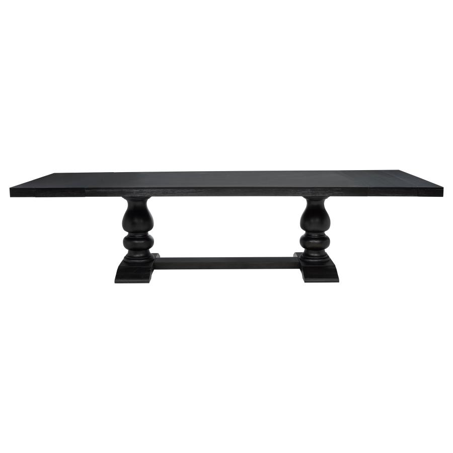 Phelps 9-piece Rectangular Dining Table Set Distressed Noir view 4