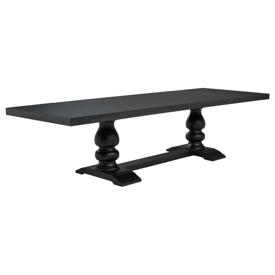 Phelps 9-piece Rectangular Dining Table Set Distressed Noir view 3