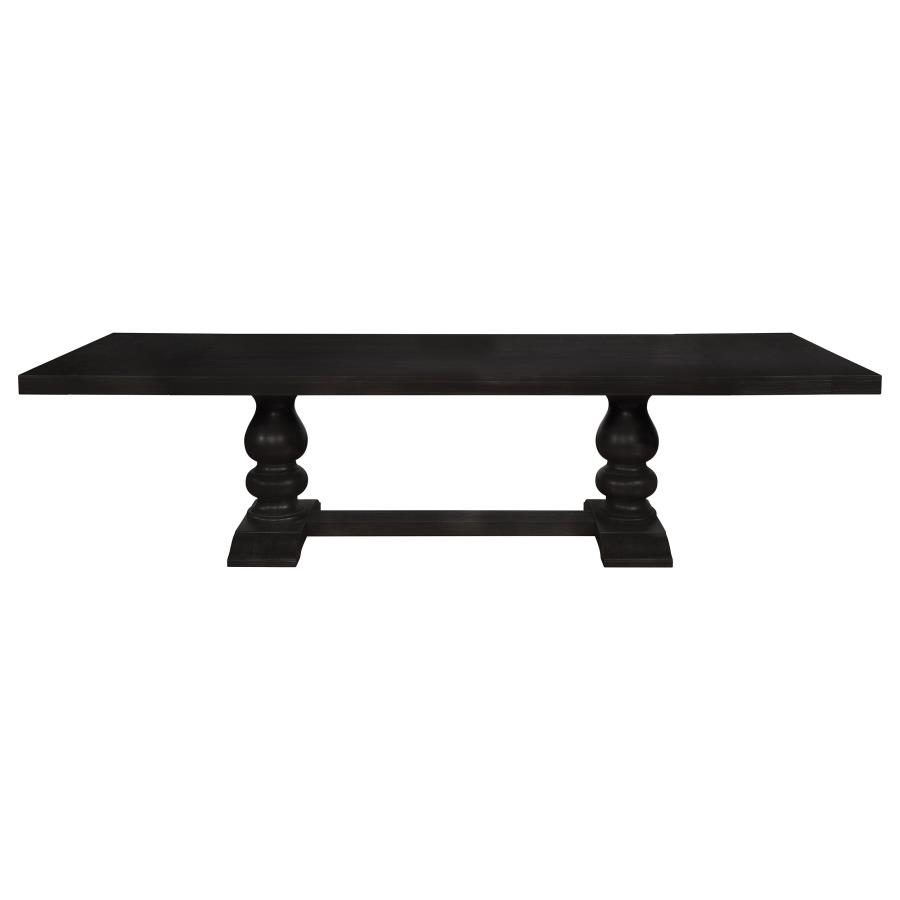 Phelps 123-inch Extension Leaf Dining Table Distressed Noir view 3