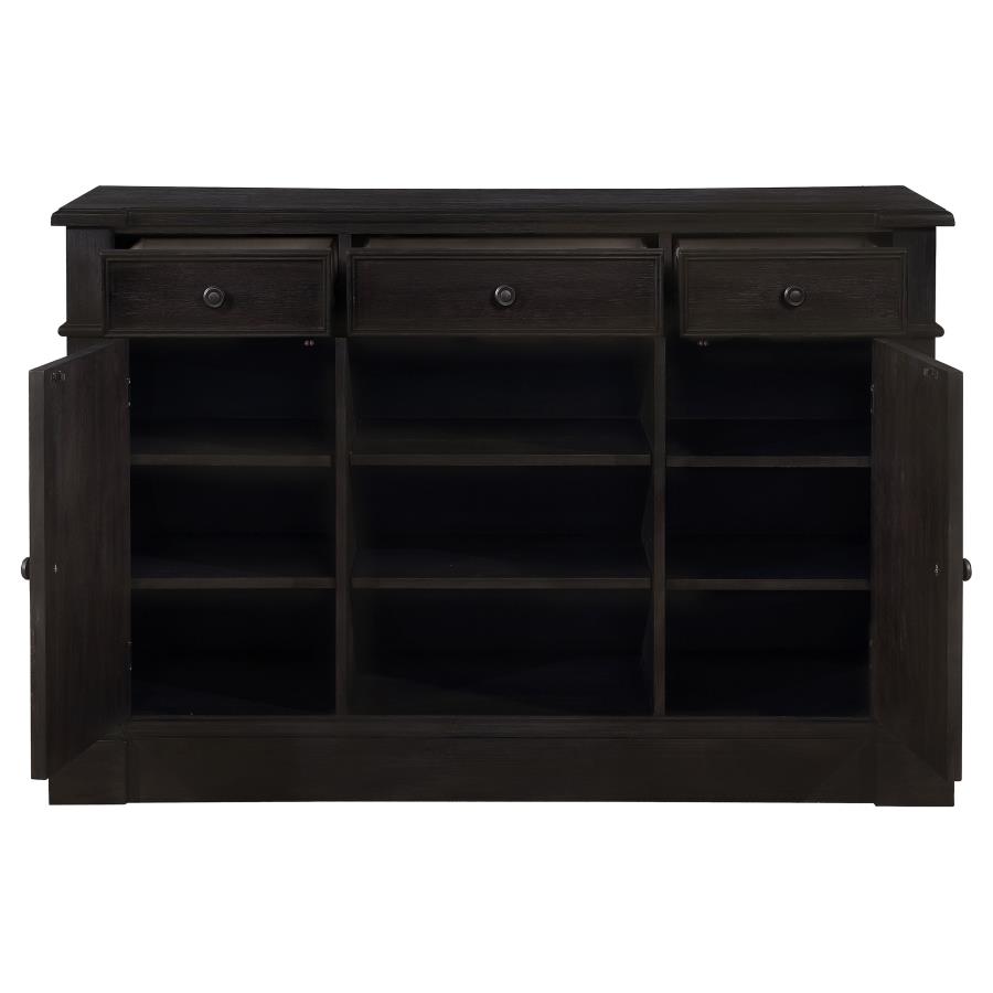 Phelps 2-door Sideboard Buffet Cabinet Distressed Noir view 4