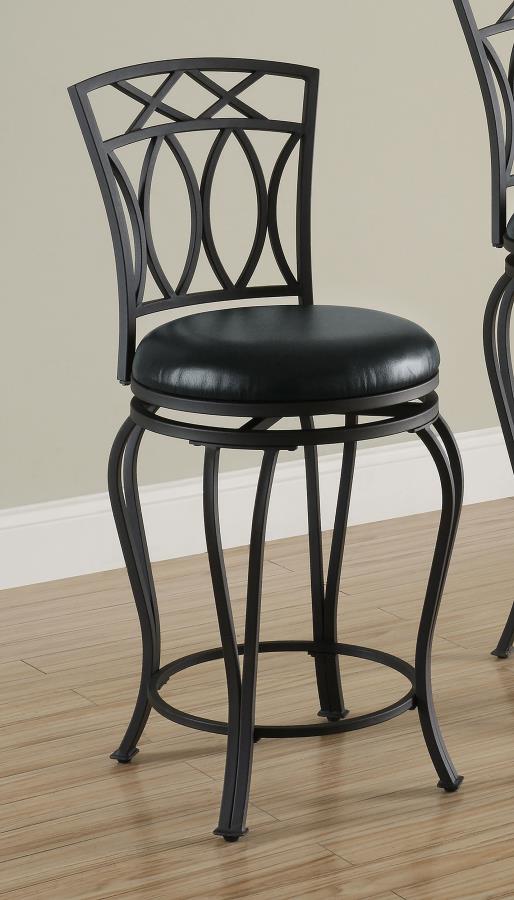 Adamsville Upholstered Swivel Counter Height Stool Black view 2