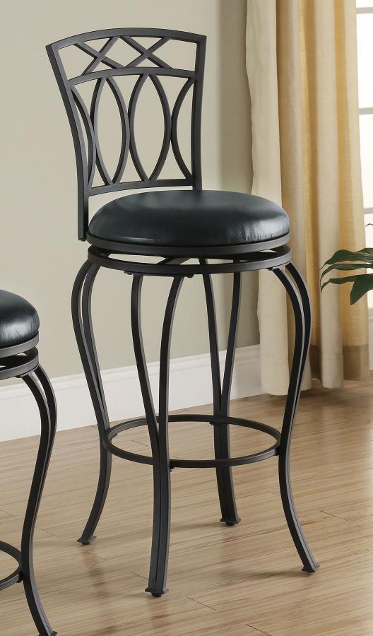 Adamsville Upholstered Swivel Bar Stool Black view 2