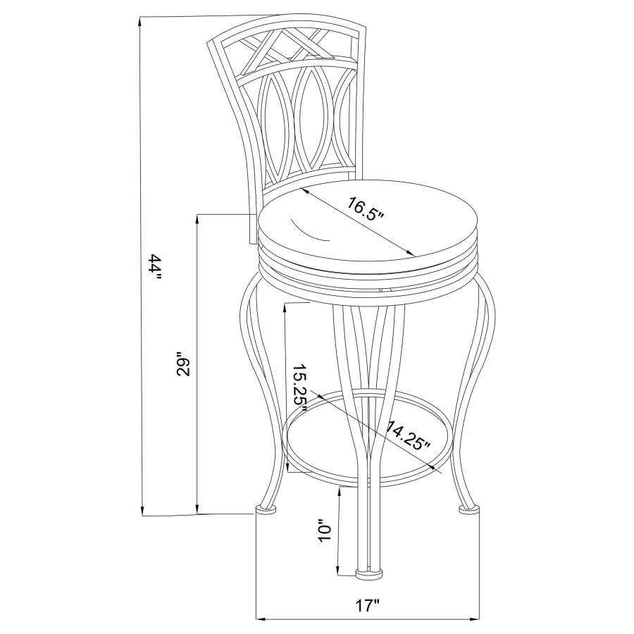 Adamsville Upholstered Swivel Bar Stool Black view 2