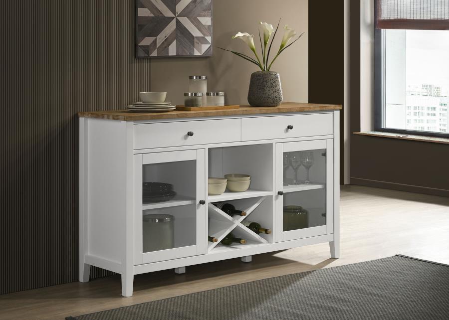 Hollis 2-door Dining Sideboard Buffet Storage Cabinet White view 2