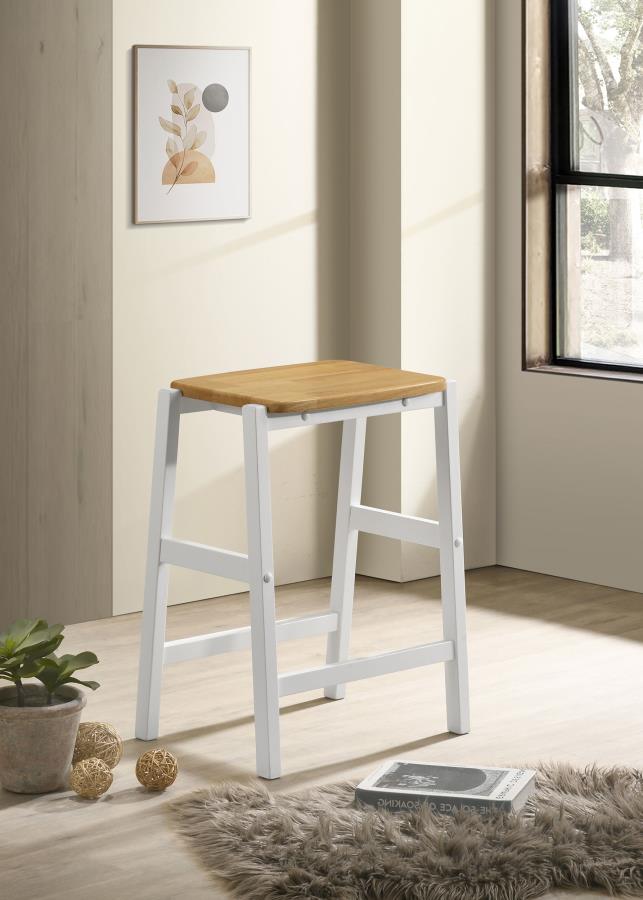 Edgeworth Wood Backless Counter Stool White (Set of 2) view 2