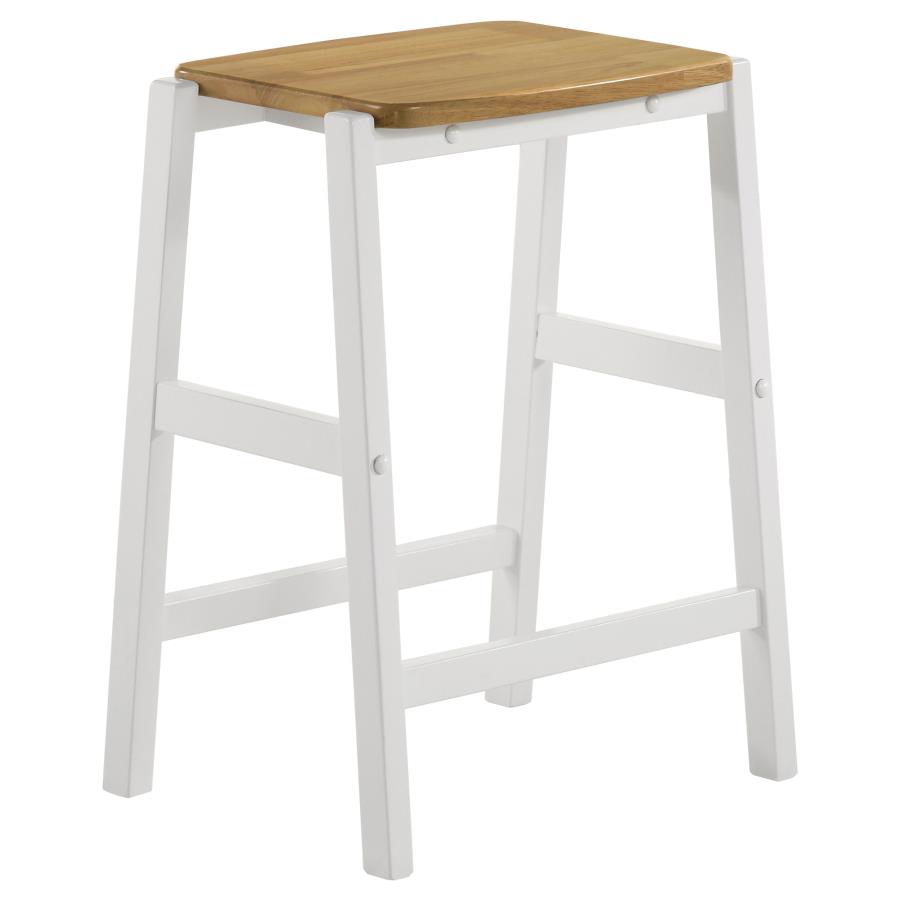 Edgeworth Wood Backless Counter Stool White (Set of 2) view 3