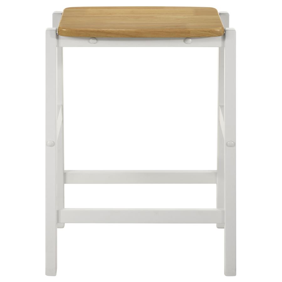Edgeworth Wood Backless Counter Stool White (Set of 2) view 4