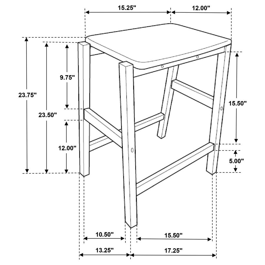 Edgeworth Wood Backless Counter Stool White (Set of 2) view 7