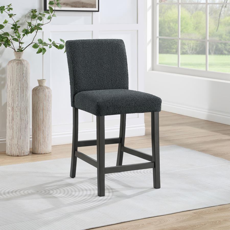 Alba Boucle Upholstered Counter Chair Black (Set of 2) view 2