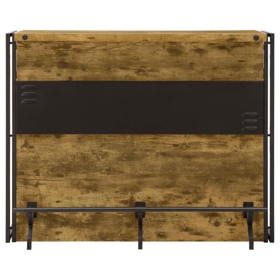 Renaldi 3-shelf Home Bar Wine Cabinet Rustic Nutmeg view 4