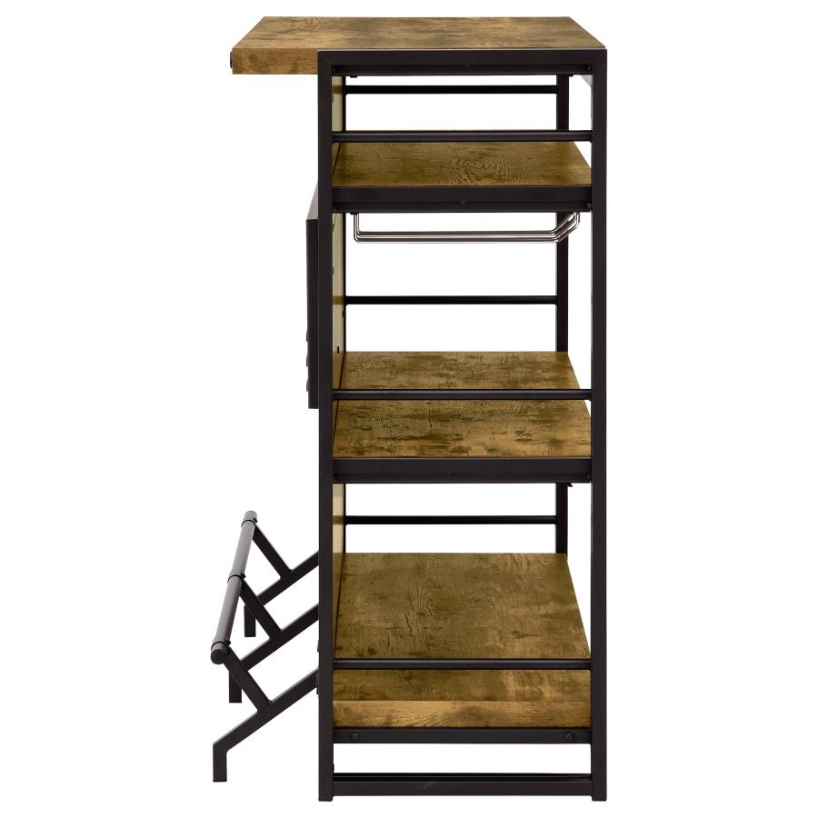 Renaldi 3-shelf Home Bar Wine Cabinet Rustic Nutmeg view 5