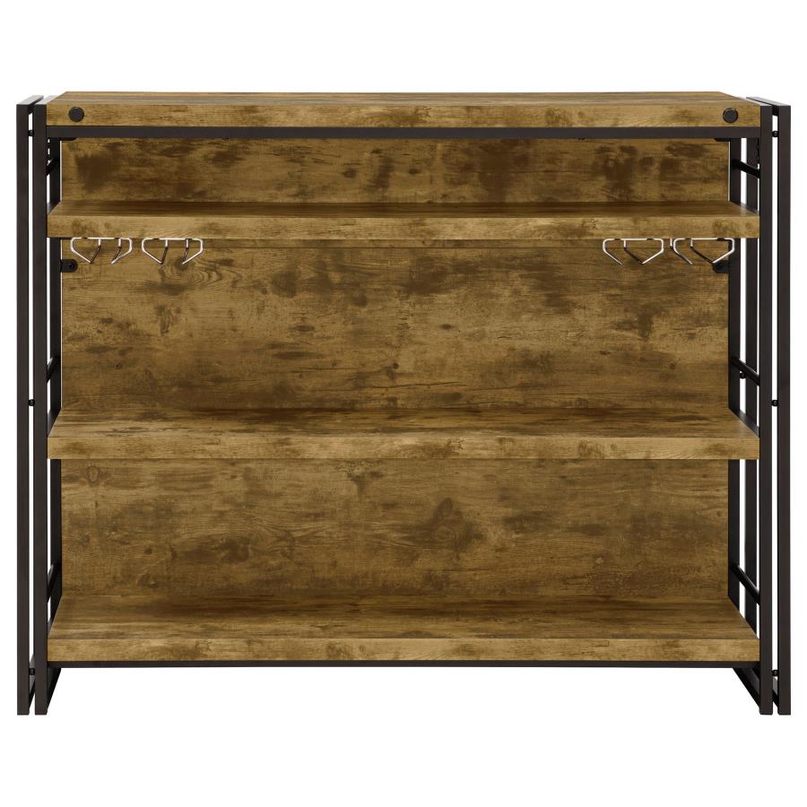 Renaldi 3-shelf Home Bar Wine Cabinet Rustic Nutmeg view 6