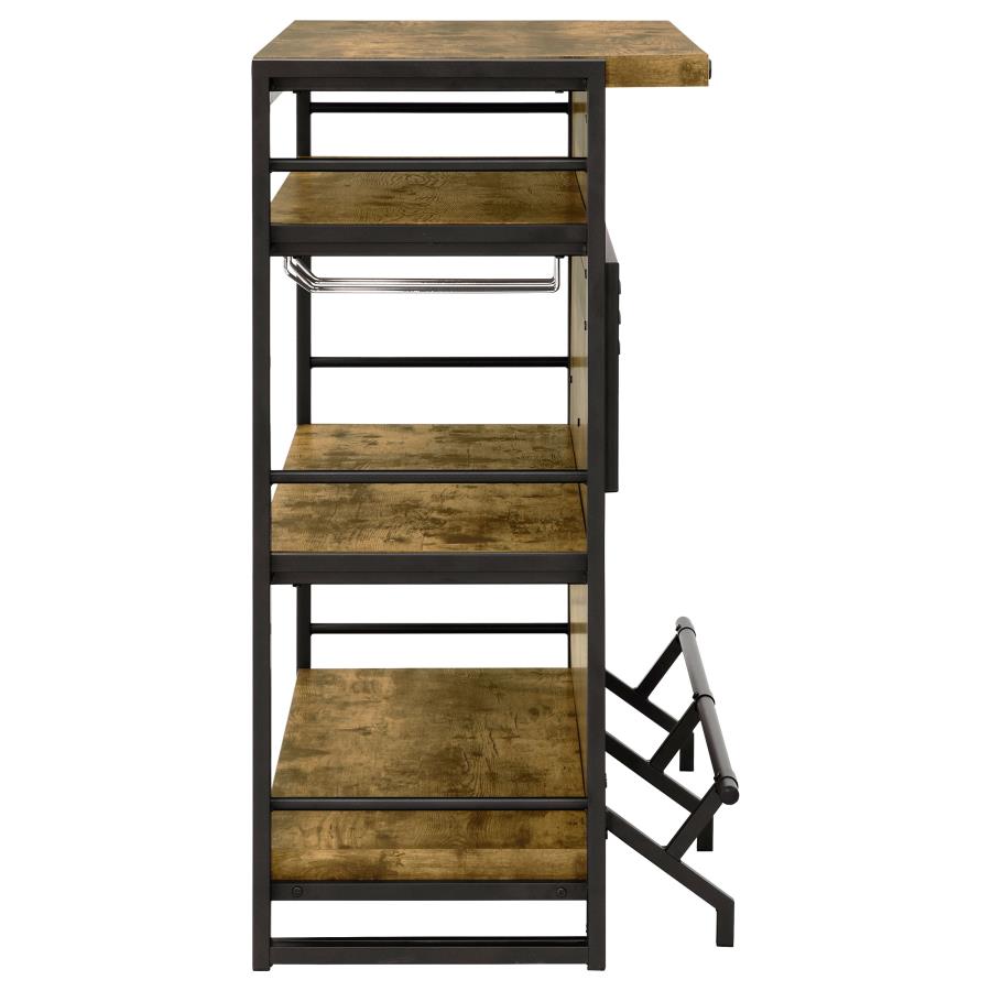 Renaldi 3-shelf Home Bar Wine Cabinet Rustic Nutmeg view 7