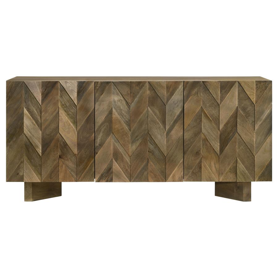 Tyler 3-door Solid Wood Sideboard Buffet Cabinet Mango Brown view 6