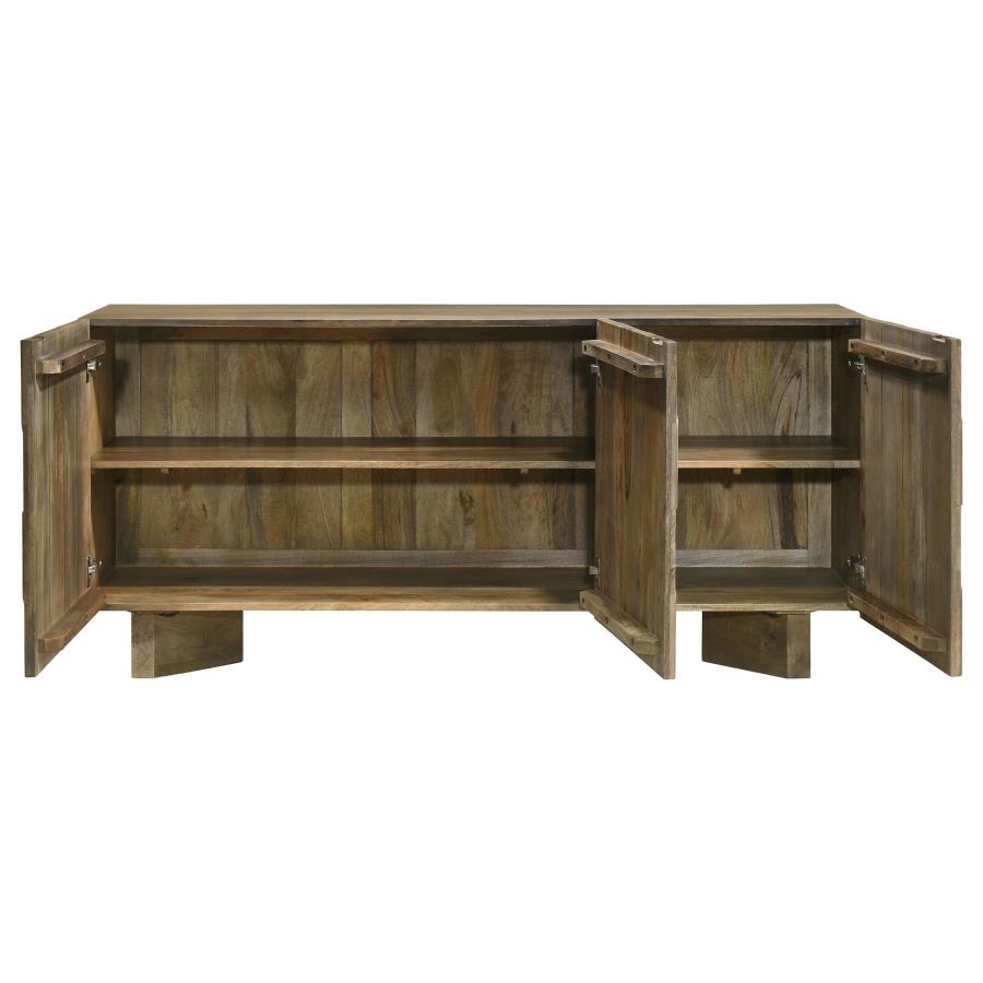 Tyler 3-door Solid Wood Sideboard Buffet Cabinet Mango Brown view 7