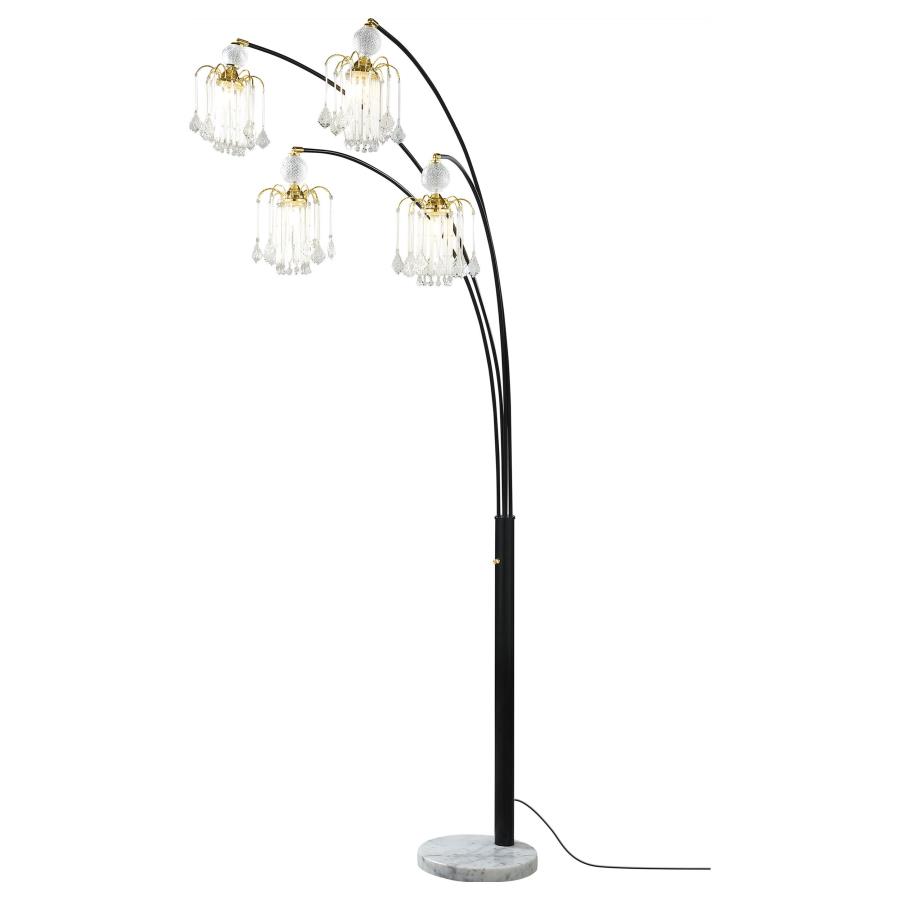 Maisel 91-inch Hanging Crystal Arc Tree Floor Lamp Black view 4