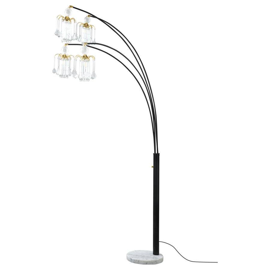 Maisel 91-inch Hanging Crystal Arc Tree Floor Lamp Black view 5