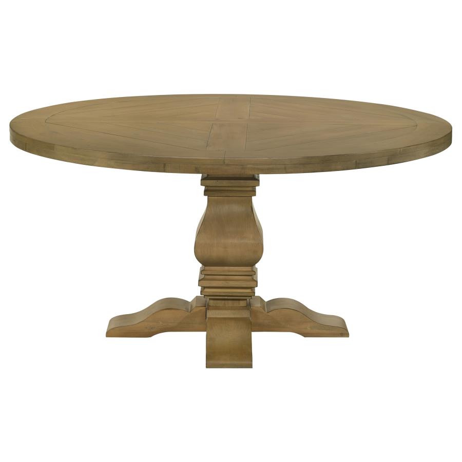 Florence Round 60-inch Wood Dining Table Rustic Honey view 3