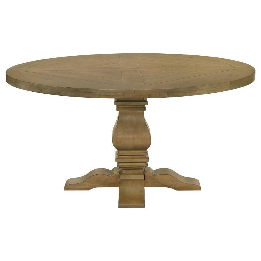 Florence Round 60-inch Wood Dining Table Rustic Honey view 5