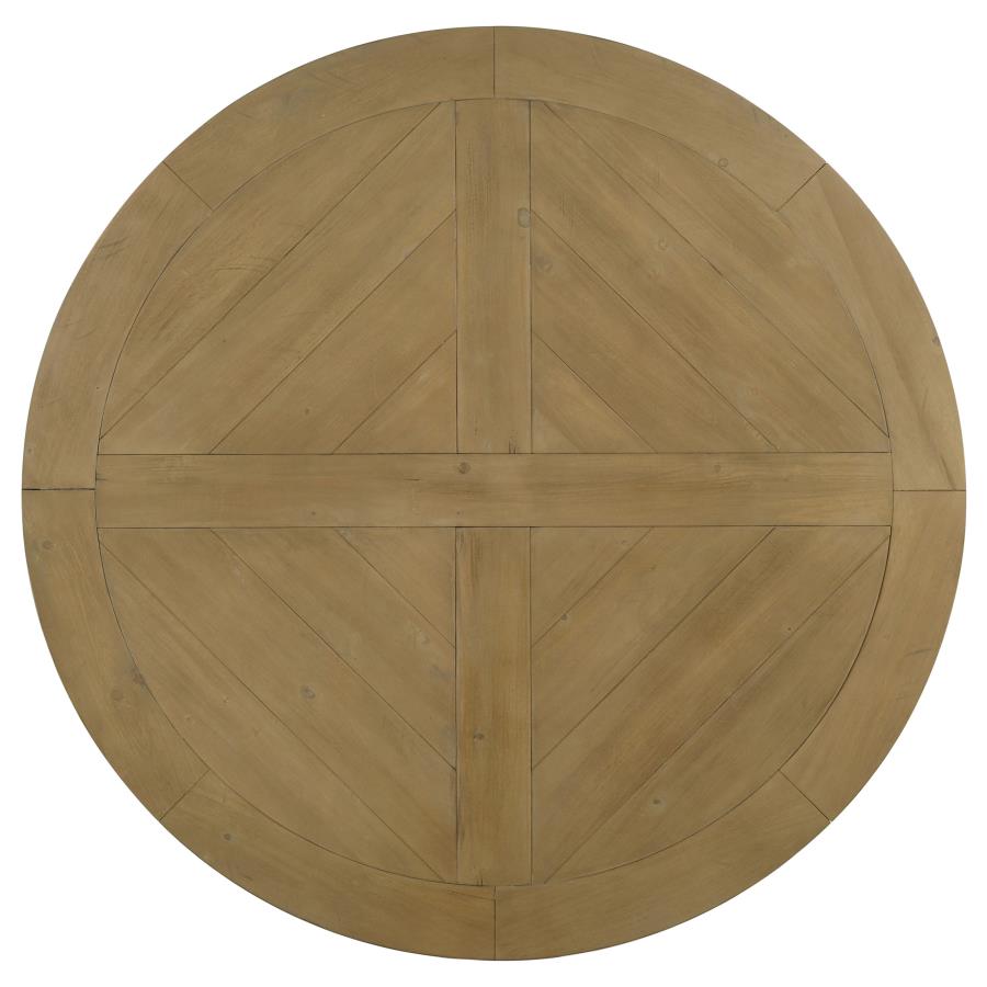 Florence Round 60-inch Wood Dining Table Rustic Honey view 6