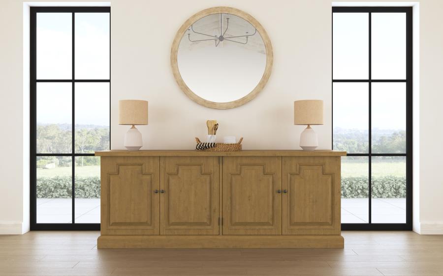 Florence 4-door Dining Sideboard Buffet Cabinet Rustic Honey view 2