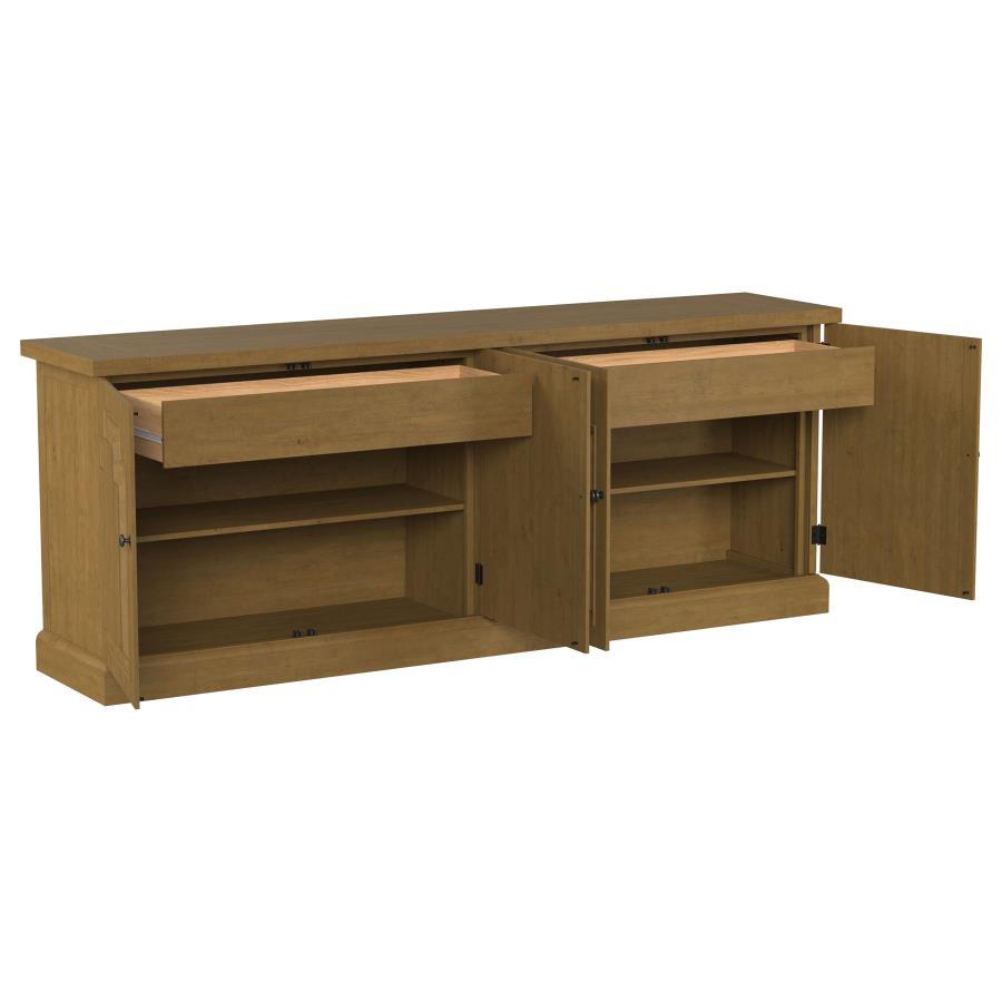 Florence 4-door Dining Sideboard Buffet Cabinet Rustic Honey view 3