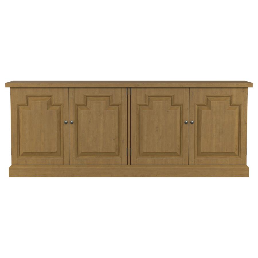Florence 4-door Dining Sideboard Buffet Cabinet Rustic Honey view 4