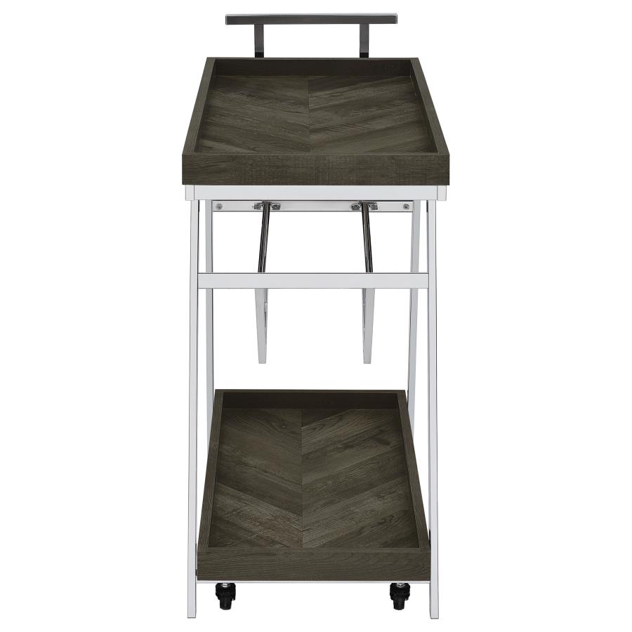 Kinney 1-drawer Engineered Wood Bar Cart Rustic Grey view 5