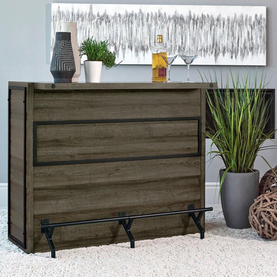 Joe 5-shelf Composite Wood Home Bar Wine Cabinet Aged Oak view 2