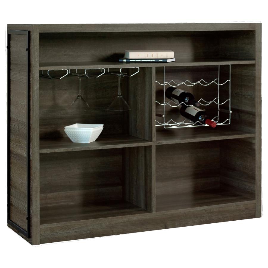 Joe 5-shelf Composite Wood Home Bar Wine Cabinet Aged Oak view 4