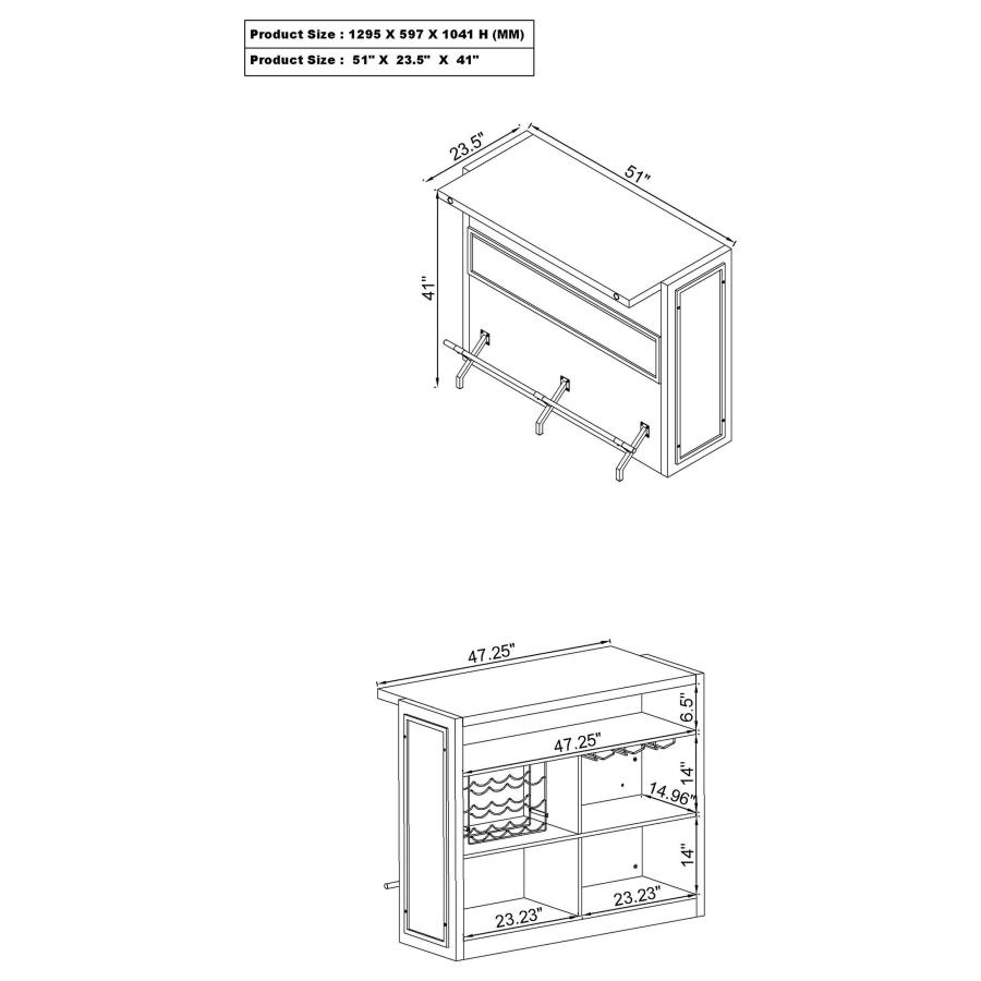Joe 5-shelf Composite Wood Home Bar Wine Cabinet Aged Oak view 6