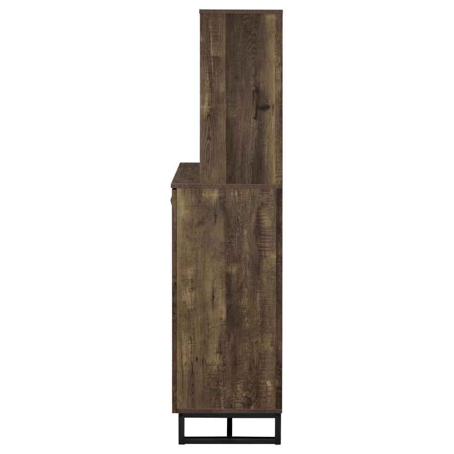 Mendoza 2-door Home Bar Cabinet Wine Storage Rustic Oak view 6