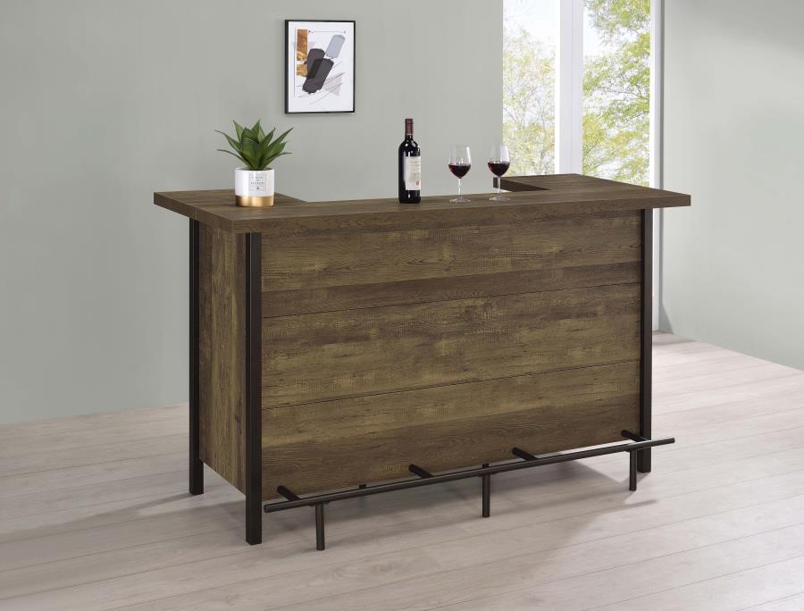 Bellemore Freestanding Home Bar Wine Cabinet Rustic Oak view 2