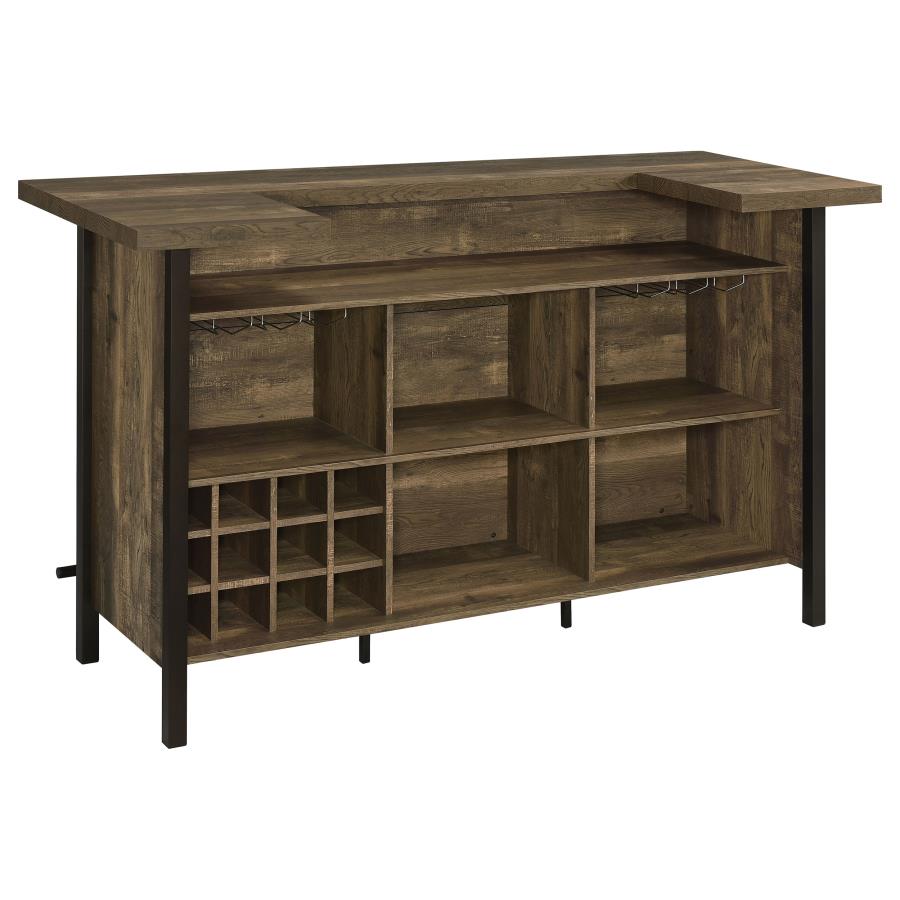 Bellemore Freestanding Home Bar Wine Cabinet Rustic Oak view 4