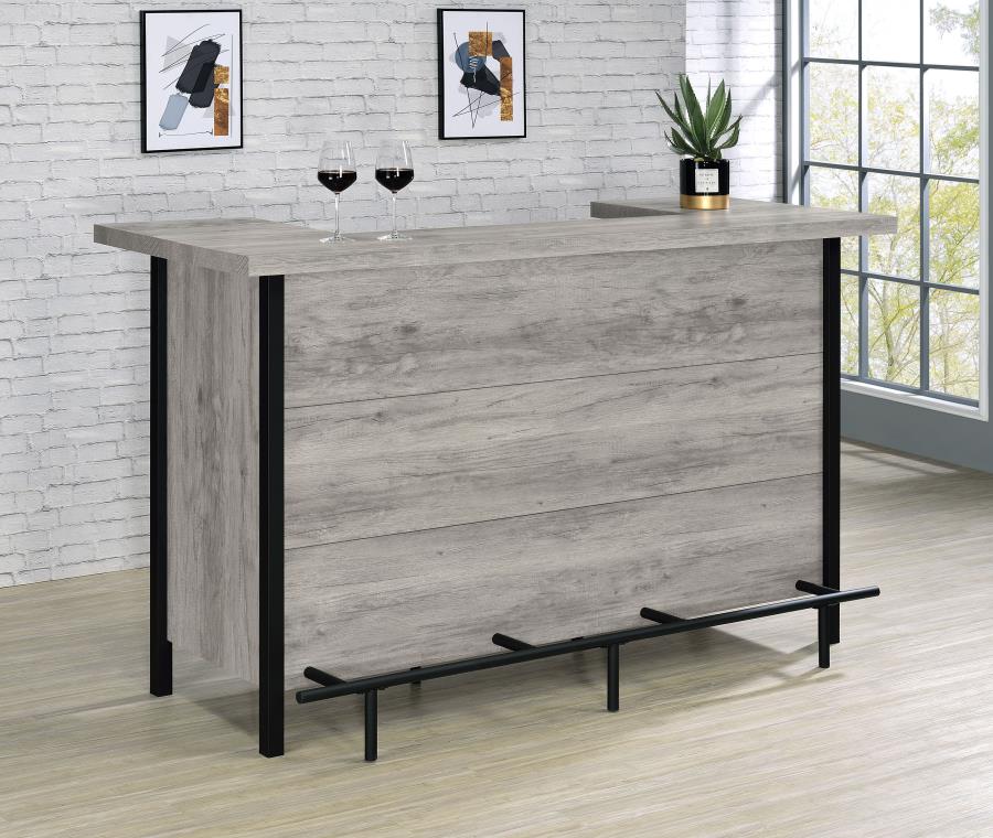 Bellemore Freestanding Home Bar Wine Cabinet Grey Driftwood view 2