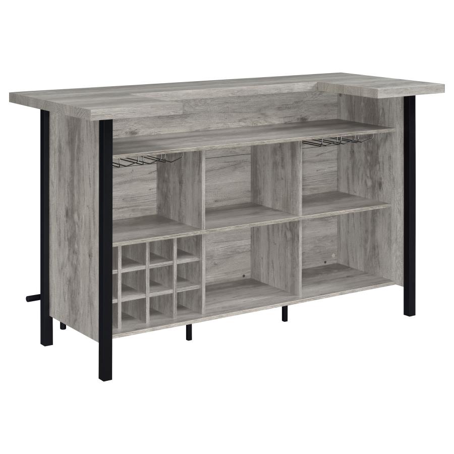 Bellemore Freestanding Home Bar Wine Cabinet Grey Driftwood view 7