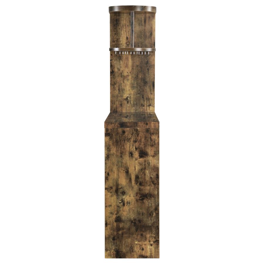 Belvedere 5-shelf Home Bar Table Wine Storage Rustic Nutmeg view 3