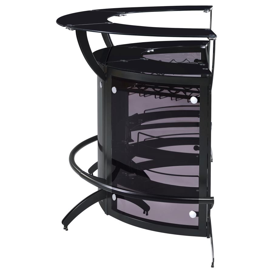 Dallas 3-piece Curved Freestanding Home Bar Cabinet Black view 6