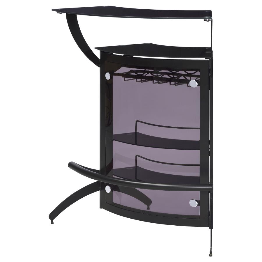Dallas 2-shelf Curved Freestanding Home Bar Cabinet Black view 5