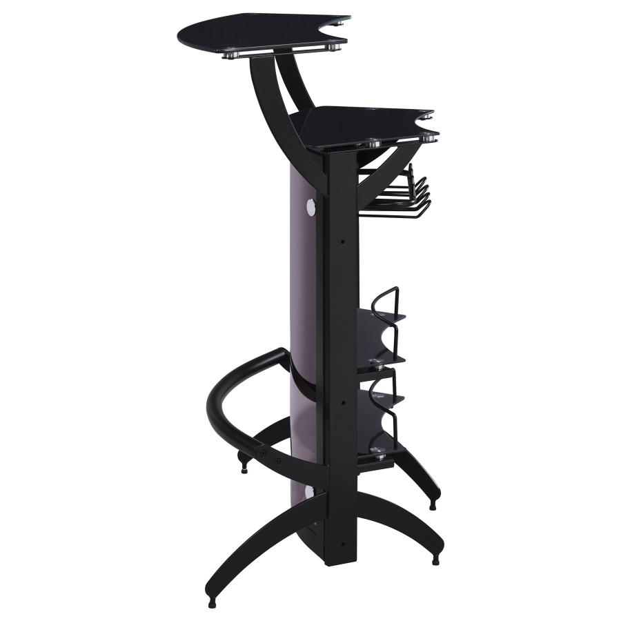 Dallas 2-shelf Curved Freestanding Home Bar Cabinet Black view 6