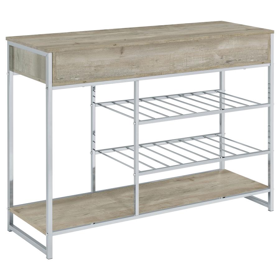 Melrose 2-drawer Home Bar Storage with Wine Rack Grey view 6