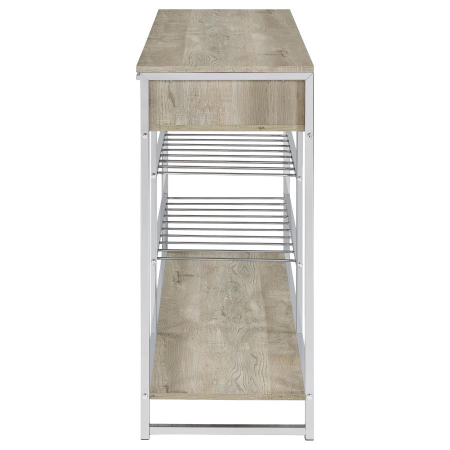 Melrose 2-drawer Home Bar Storage with Wine Rack Grey view 4