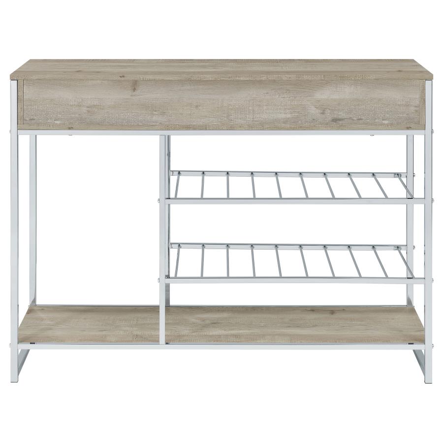 Melrose 2-drawer Home Bar Storage with Wine Rack Grey view 6
