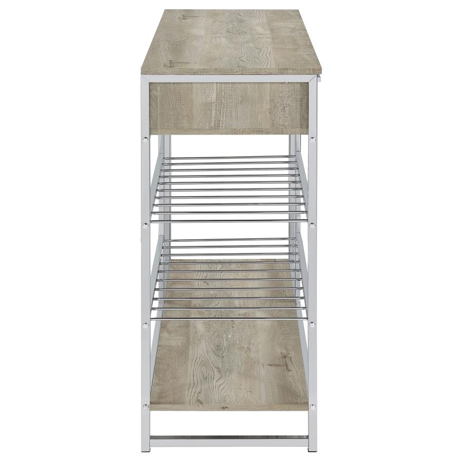 Melrose 2-drawer Home Bar Storage with Wine Rack Grey view 7
