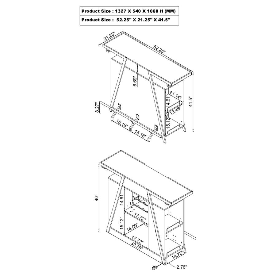 Araceli Freestanding LED Home Bar Cabinet White High Gloss view 3