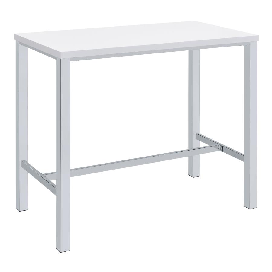 Natividad 5-piece Pub Height Bar Table Set White High Gloss view 3